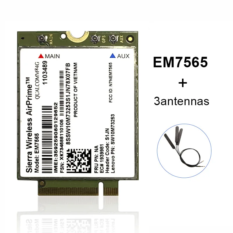 Sierra Wireless EM7565 LTE-Advanced Pro Module Cat-12 Global Connectivity with 3G Fallback for Thinkpad Carbon X1 6th Laptop