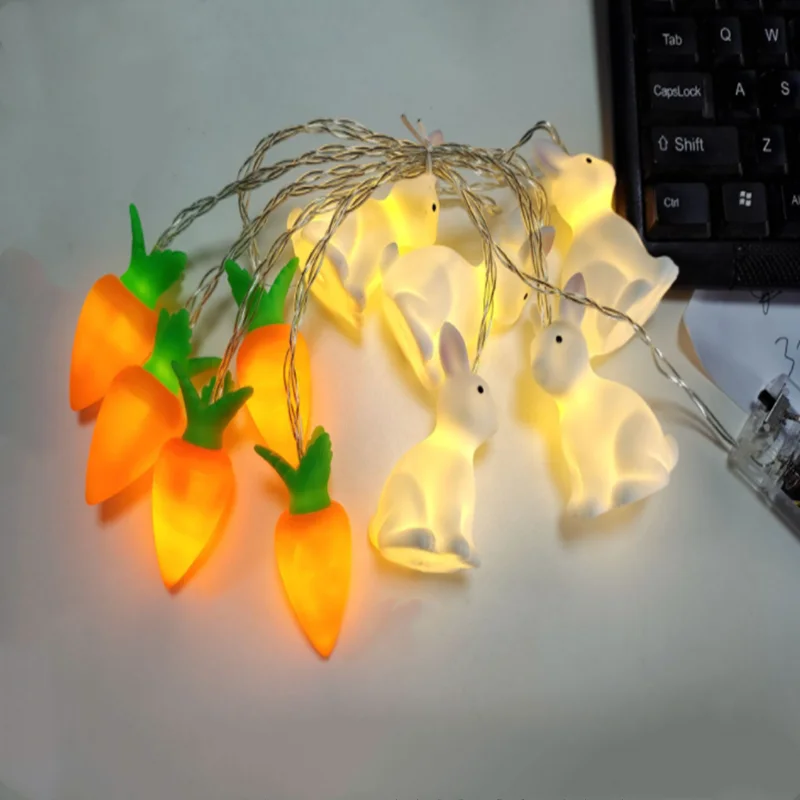 10led coelho cenoura led luzes da corda parque de diversões jardim infância crianças brinquedo luzes páscoa quarto decorat dropshipping presentes