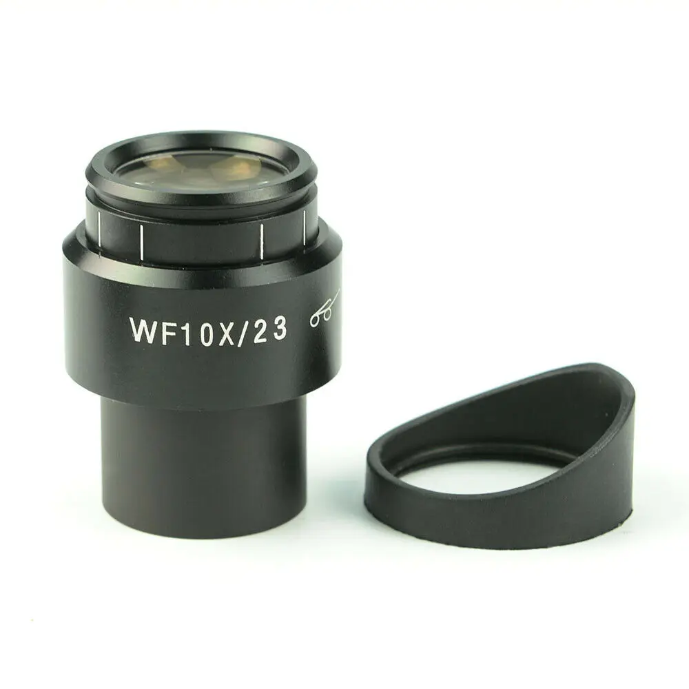 Wide Field 23mm Magnifiction 10x Stereo Microscope Zoom Eyepiece Adjustable Diopter 30mm Dia Microscopio Eyepieces with Eye Cups