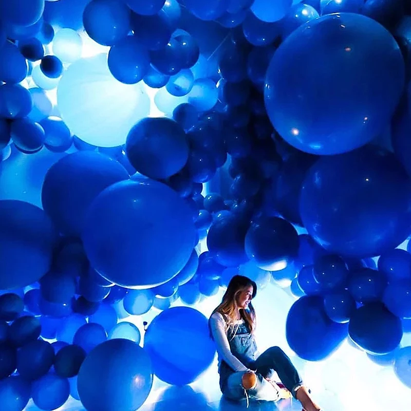 5 "10" 12 "18" 36 "lateksowe balony matowy wyrazisty niebieski balony okrągły niebieski kształt sztuki dekoracje ślubne urodziny balon helowy
