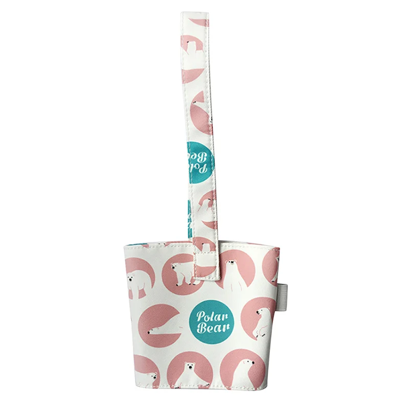 12 partternアニマルカップバッグキャリアミルクティージュース用ポータブルピュアカップカバーアウトドア用の素敵な無臭の小さなギフトハンドバッグ
