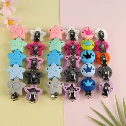Sunrony 3pcs Silicone Clip Love Mom Edible Silicone Stainless Steel Clip Accessories For Jewelry Making DIY Handmade Accessories