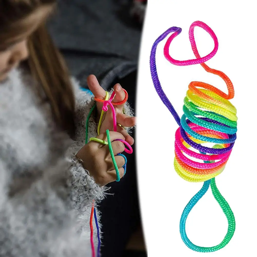 2pcs 5pcs Children Kids Fumble Finger Thread Rope Rainbow Color String Game Developmental Toy Puzzle Educational Game