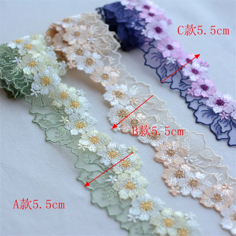 Lace Ribbon For Wedding Decor Dress Bag DIY Sewing Accessories Applique 3D Flower Embroidery Lace Fabric Crafts