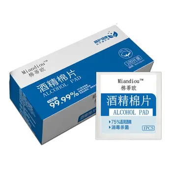 100 adet taşınabilir 75% alkollü ped sterilizasyon temizleme dezenfeksiyon ıslak mendiller