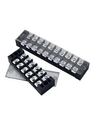 1Pcs Dual Row Barrier Screw Terminal Block Strip Wire Connector 600V 15A 3/4/6/8/10/12 Positions Optional