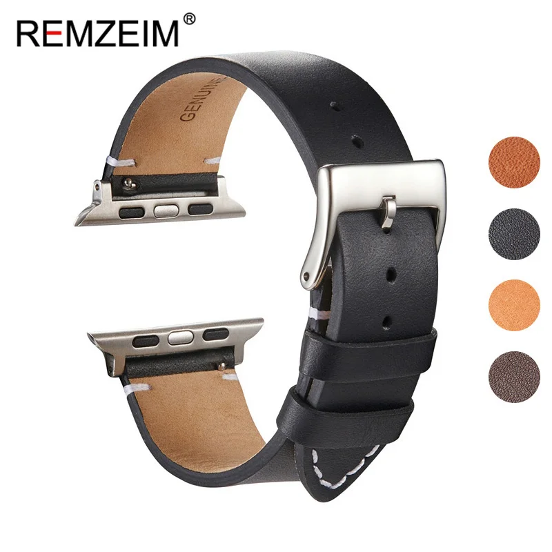 Genuine Cow Leather Strap for Apple Watch Series Ultra 8 7 6 SE 5 4 3 Watchband 38/40/41mm 42/44/45/49mm for iwatch