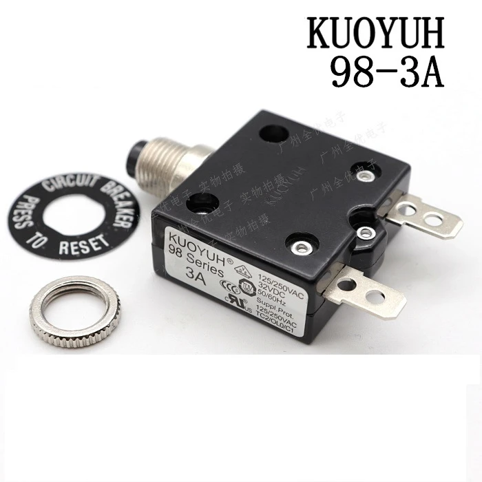 

Circuit Breakers KUOYUH 98 Series-3A Overcurrent Protector Overload Switch