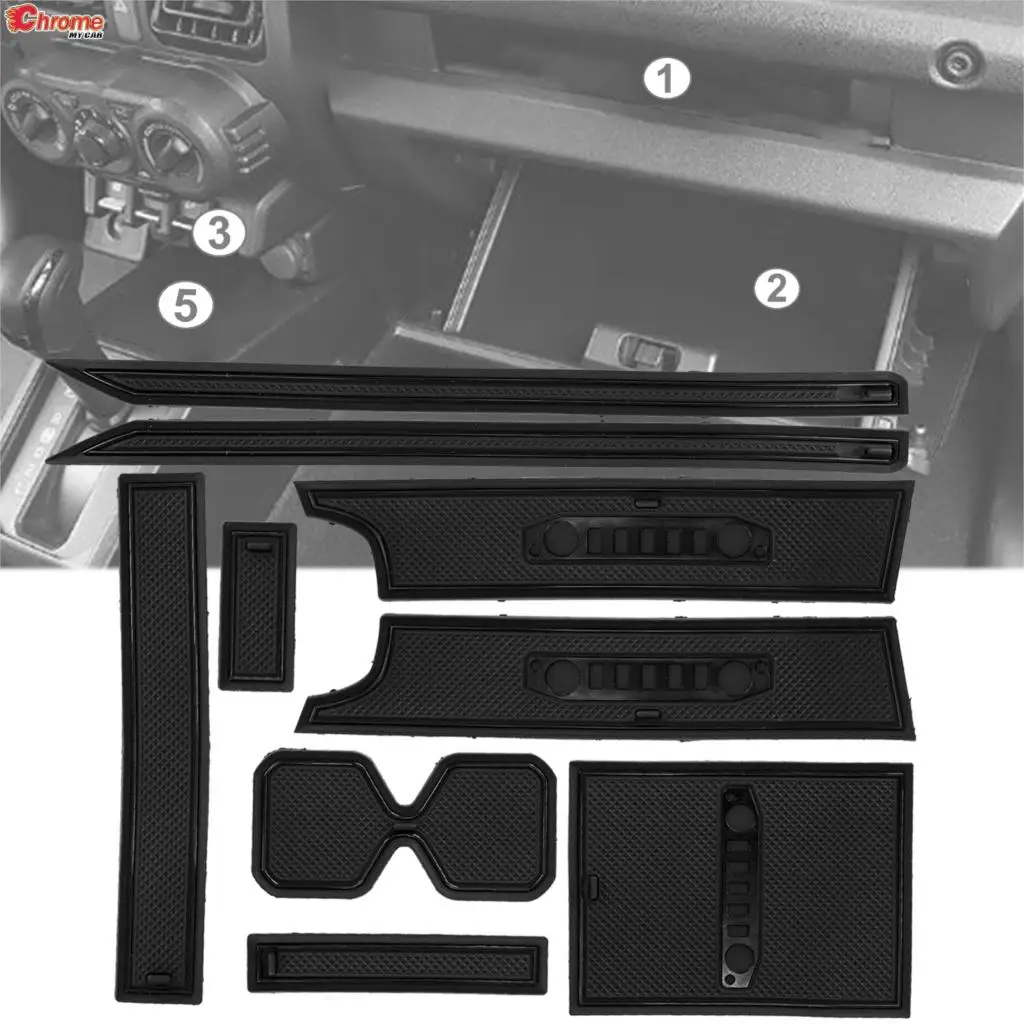 For Suzuki Jimny 2019 2020 2021 2022 Gate Door Slot handrail Box Center Console Storage Mat Drink Holder Mats Pad Organiser Kit