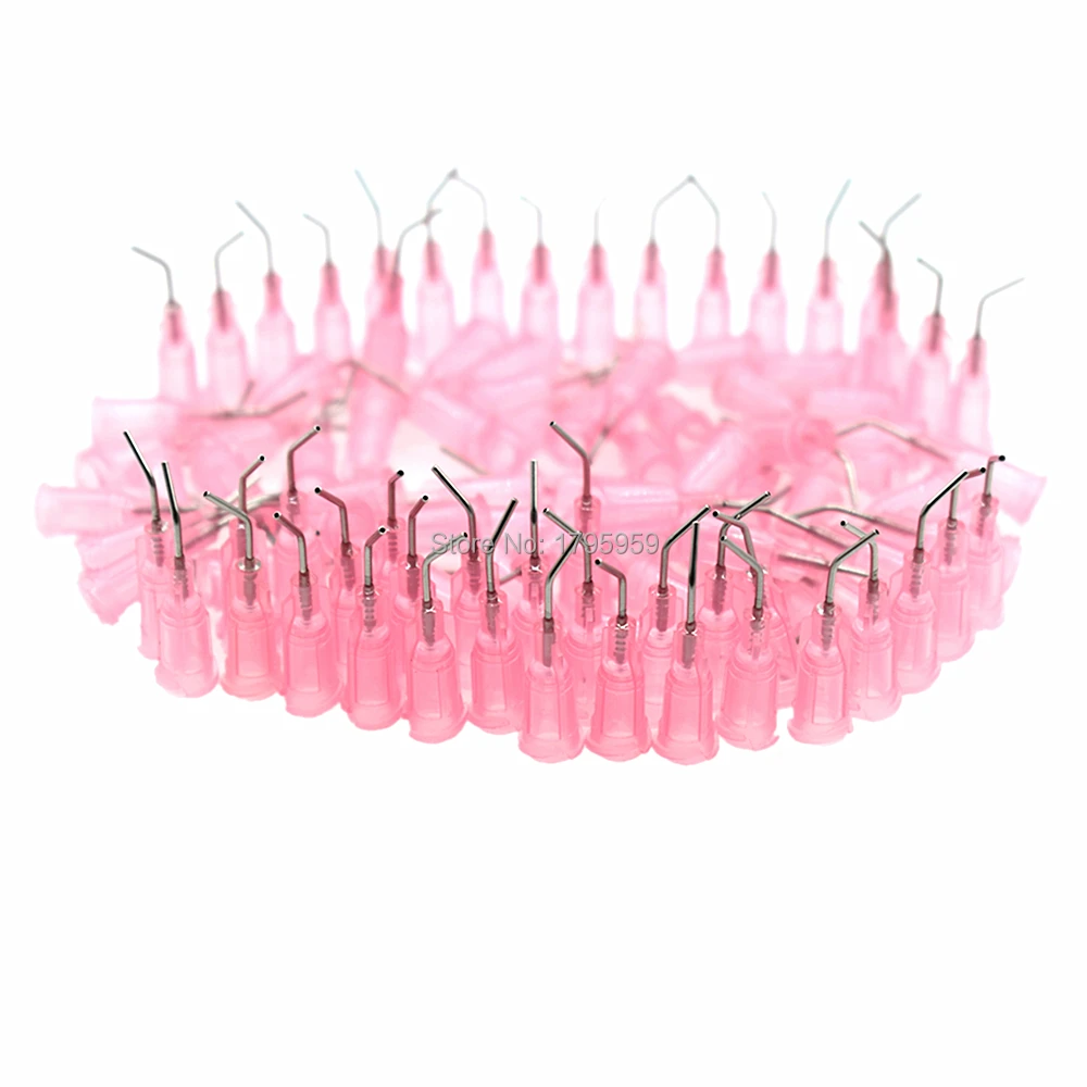 2000pcs 20G Bent Dispensing Tips Adhesive Glue Dispensing Needle Liquid Glue Dispenser 45 Degree Bent Tapered Needles Blunt Tips