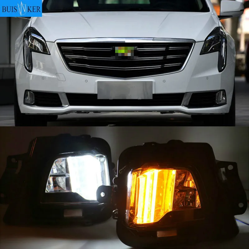 

LED fog lamp daytime running light for Cadillac XTS 2018-2019 with yellow turn signal