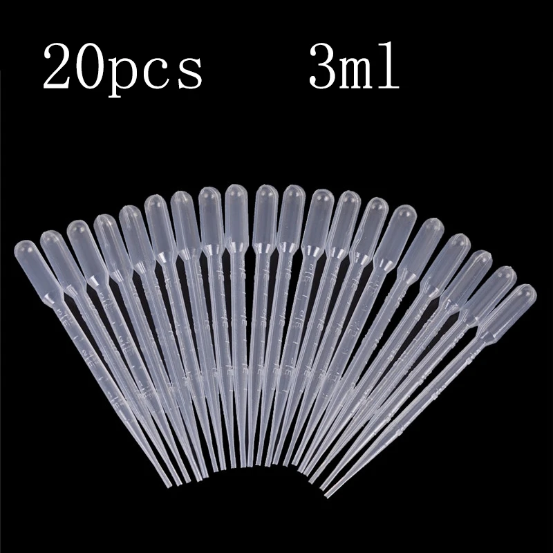 20pcs 3ml Pipettes Plastic Squeeze Transfer Disposable Pipettes Dropper Silicone Mold For UV Epoxy Resin Craft Jewelry Making