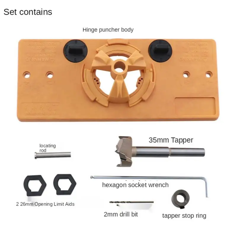 

35MM Cup Style Hinge Boring Jig Drill Guide Set Door Hole Template For Carpenter Woodworking DIY Tools