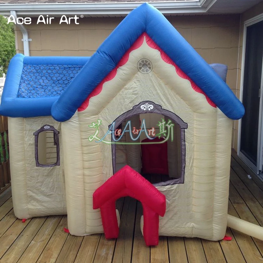 2x2x2m design agradável pequena barraca de brinquedo inflável casa victoria crianças jogo casa construção para crianças entretenimento quintal jogo