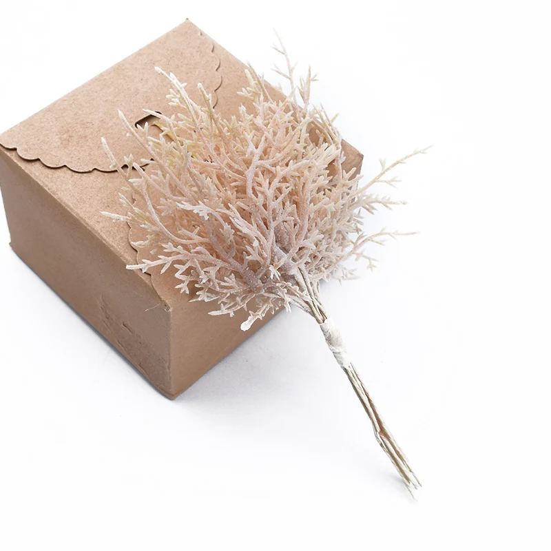 10 stücke Mehrfarbige Weihnachtsbaum Dekorative Blumen Kränze Hochzeit Basis für Wohnkultur Diy Geschenke Box Künstliche Pflanzen Großhandel