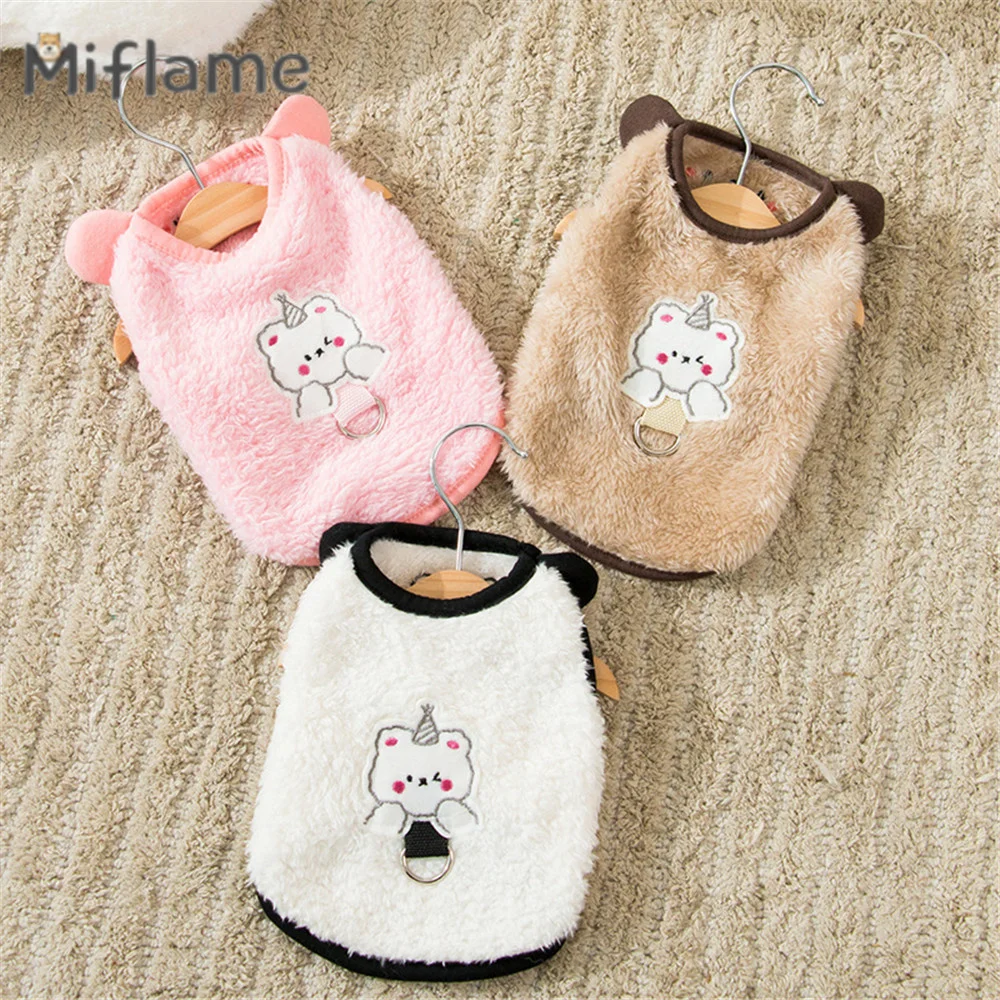 

Miflame Arctic Velvet Puppy Rabbit Clothing Cute Small Dogs Hoodies Pomeranian Bichon Cartoon Pet Cat Outfits Fleece Dog Clothes