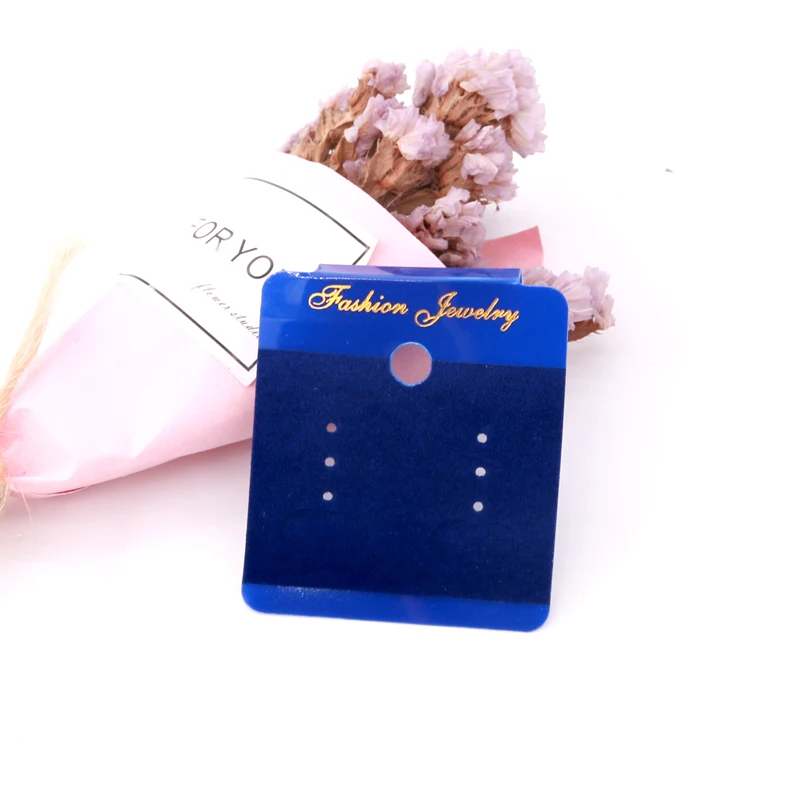 

100pcs 4.5*5.5cm Professional Plastic Earring Ear Studs Holder Display Hang Cards Royal blue Jewelry Stores Necessities jewelry