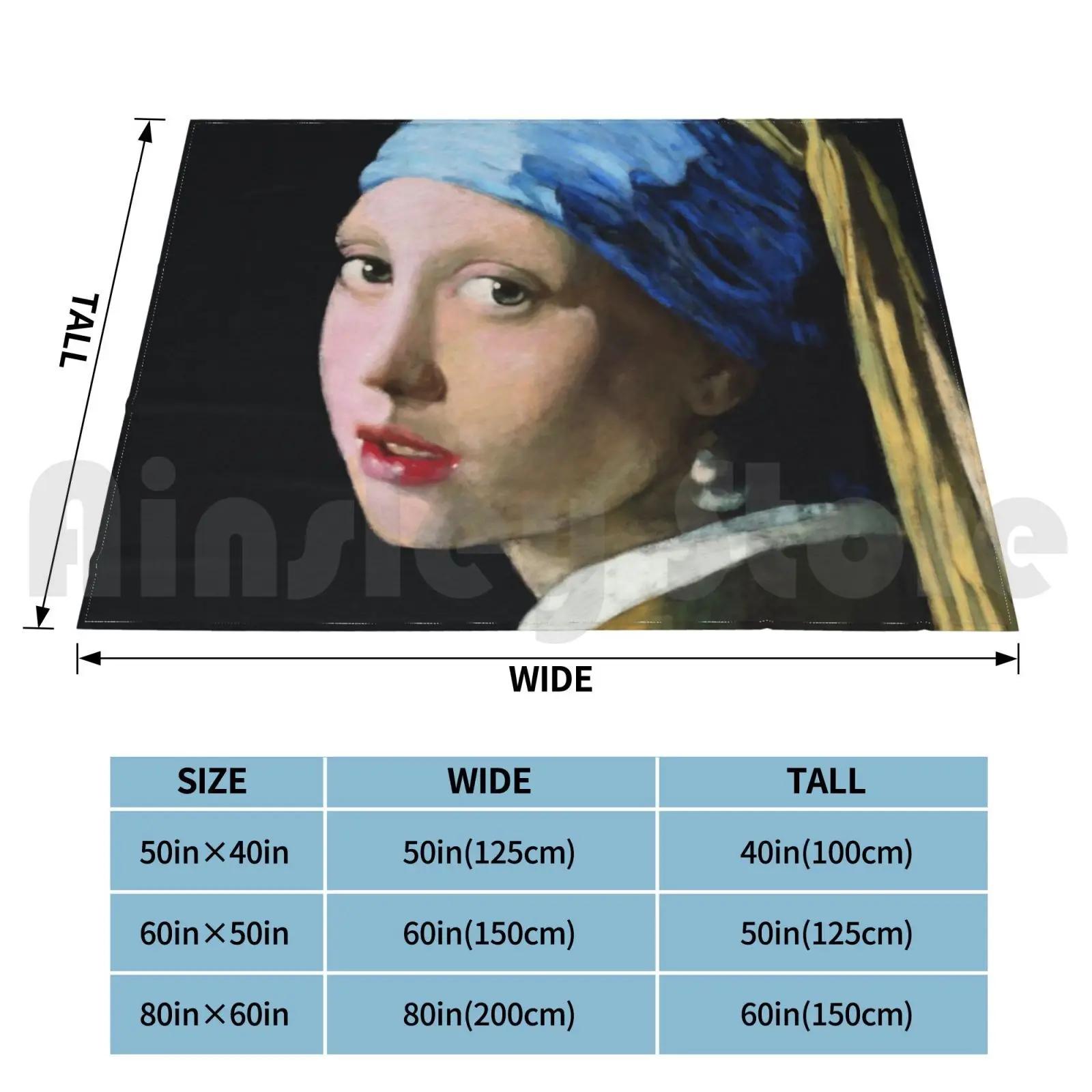 Girl With A Pearl Earring Blanket For Sofa Bed Travel Johannes Vermeer Vermeer Girl With A Pearl Earring Ear