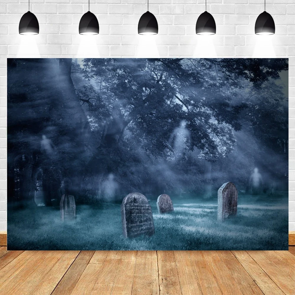 

Yeele Halloween Background Night Tombstone Cemetery Terrified Forest Backdrop Cosplay Party Photography Photo Studio Photophone