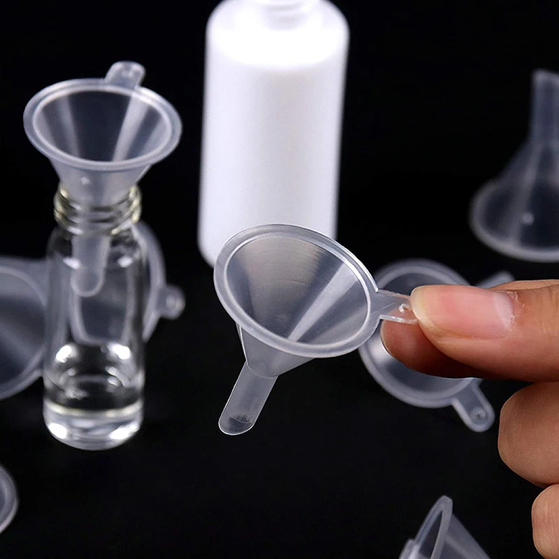 10Pcs/lot Mini Funnels Plastic Small Funnels Suit for Essential Oil Bottles , Empty Lipgloss Tube , Perfume Bottles