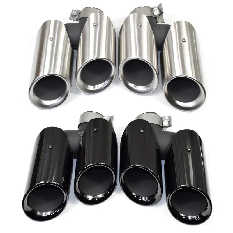 For Porsche Macan S GTS 2013-2022 Car Tuning 1 Pair Car Exhaust Systems Muffler Tip Pipe Tailpipe Stainless Steel Accessories