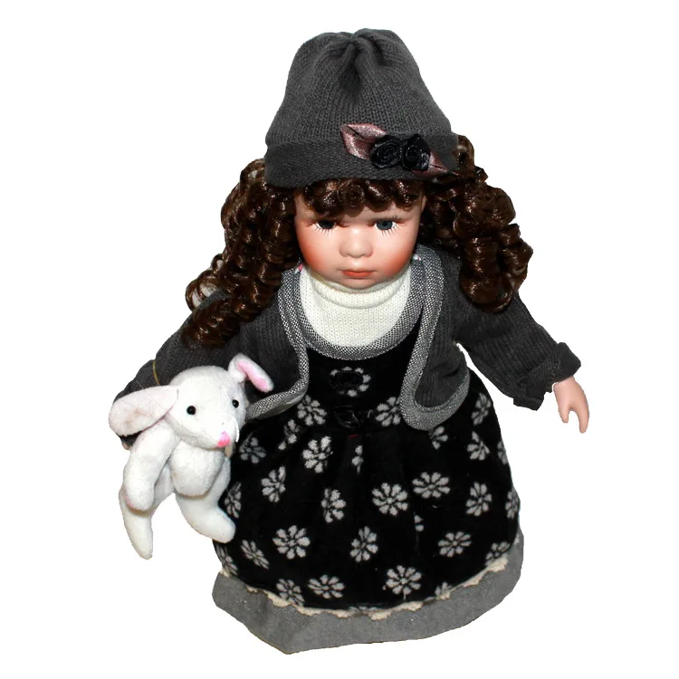 40cm Bunny girl The new porcelain leisure Rural girl doll ceramic doll rural style home decoration