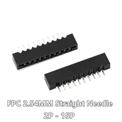 50PCS LOT FPC / FFC 2.54mm Connector Straight Pin 180 degree Film Socket 3P 4P 5P 6P 7P 8P 9P 10P 11P 12P 13P 14P 15P 16P