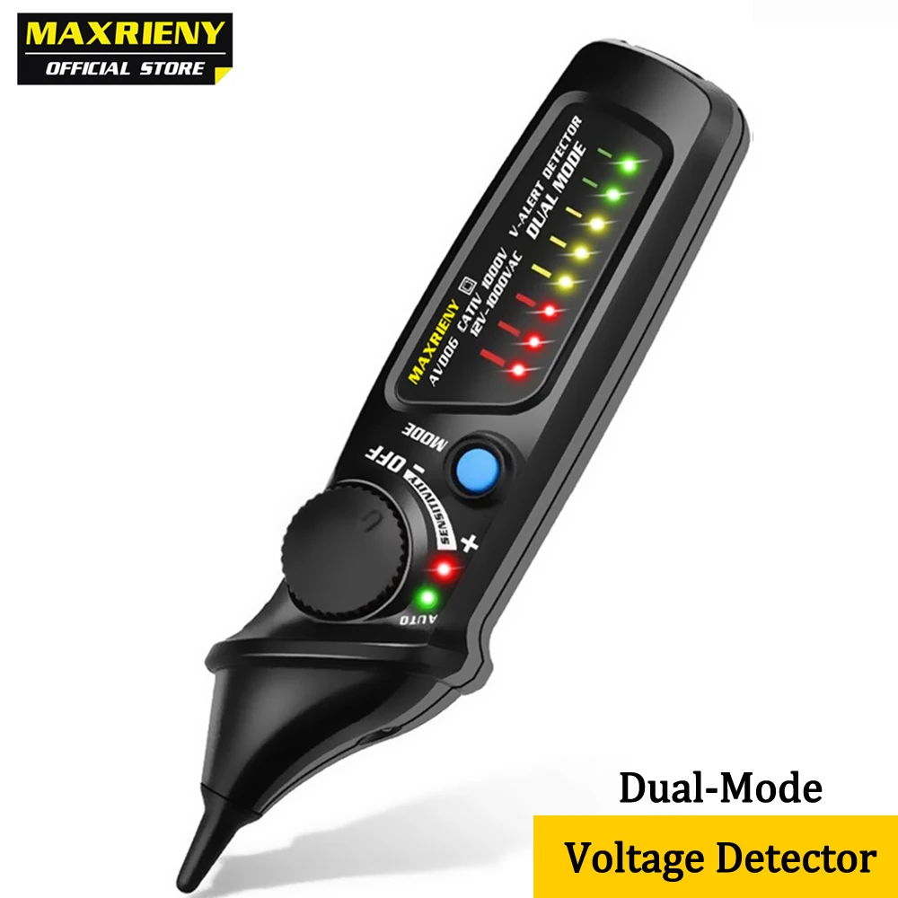 MAXRIENY Contactloze spanningsdetectortester AVD06 Socket Stopcontact Live Test Pen Indicator 12 ~ 1000V NCV Continuïteitstestmeter