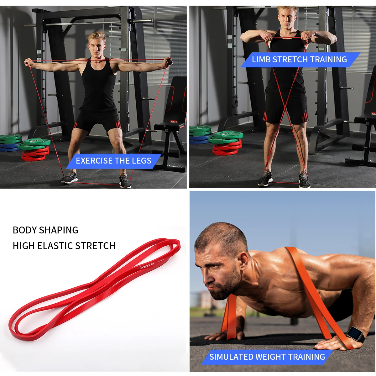 Bandas de resistencia ITSTYLE, 208CM, 8 niveles, Crossfit, correa de látex, expansor, levantamiento de energía, goma, cuerda para fortalecer los músculos