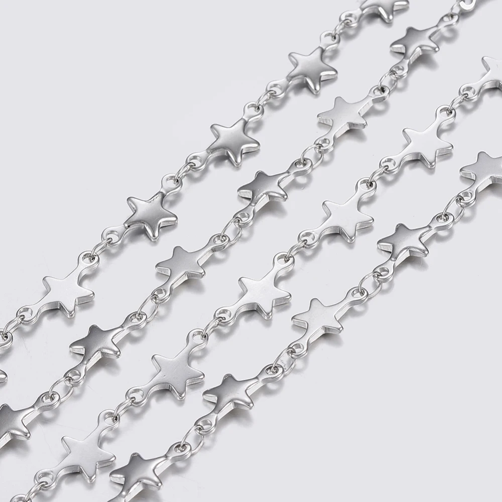 10m 304 Stainless Steel Chains Soldered Star Link Chains For Bracelet Necklace DIY jewelry making Decor Accessories