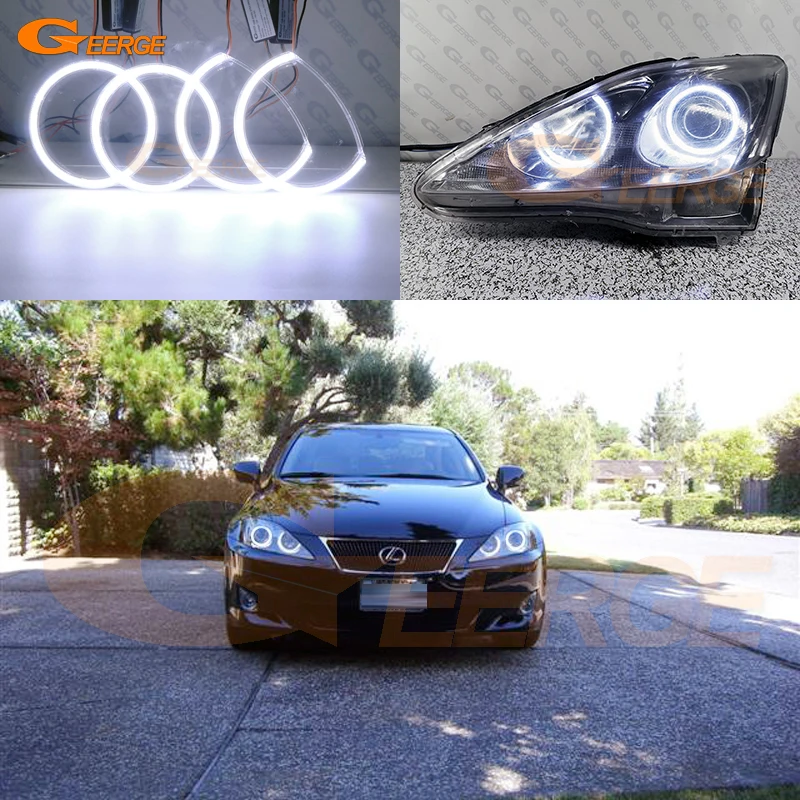 For Lexus IS II IS220 IS250 IS300 IS350 2005 2006 2007 2008 2009 2010 Ultra Bright COB Led Angel Eyes Kit Halo Rings Day Light