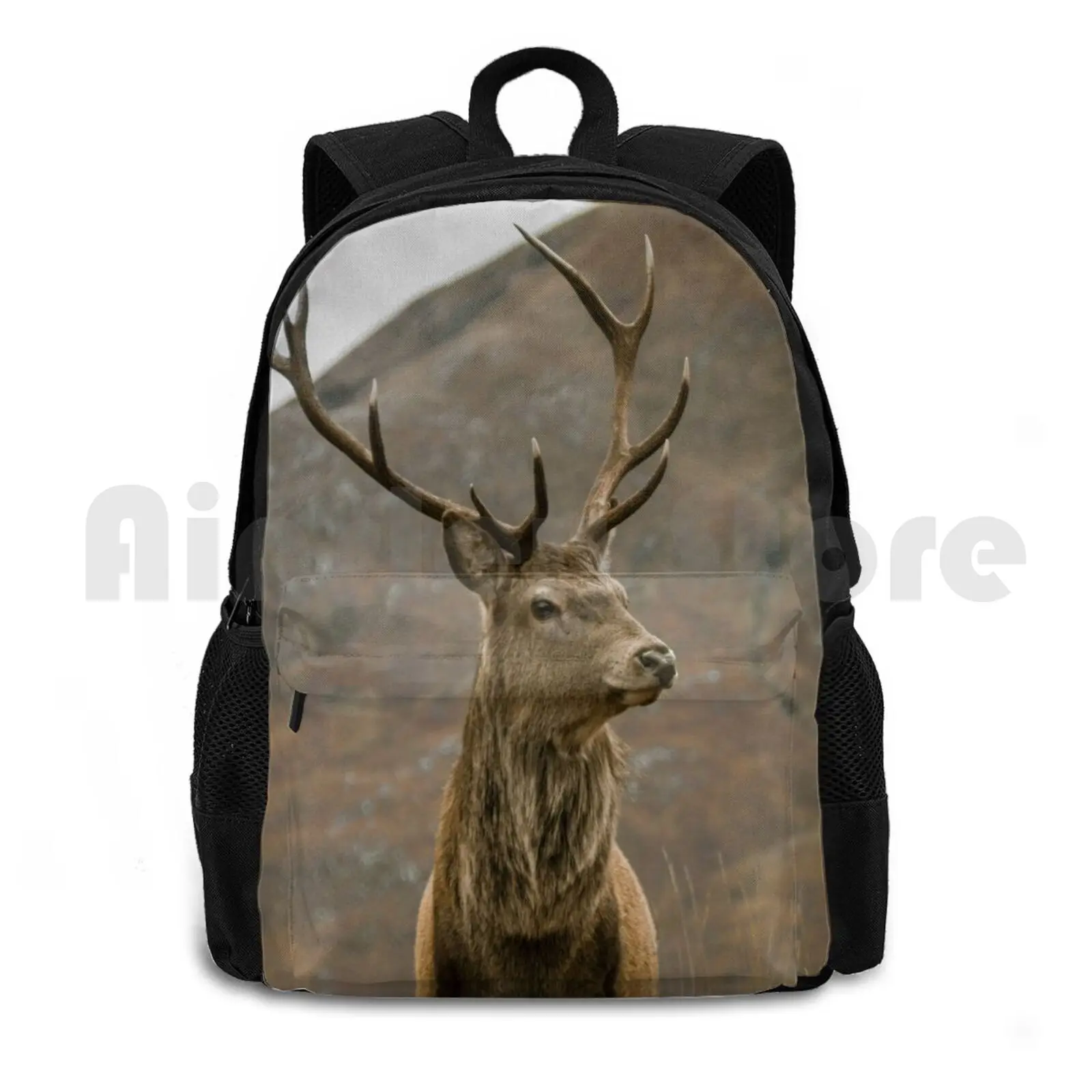 Monarch Of The Glen Outdoor Hiking Backpack Waterproof Camping Travel Red Deer Scotland Animal Antlers Big Bow Brown Buck