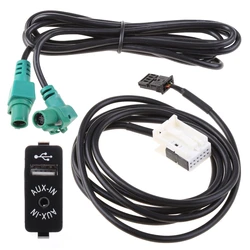 Aux usb interruptor de soquete do carro + cabo para bmw e60 e61 e63 e64 e87 e90 e70 f25 para c.c unidades anfitrião