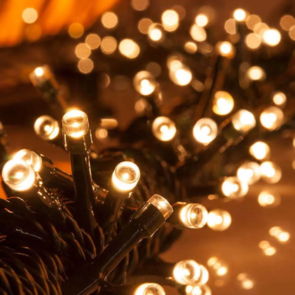 Sale Solar Power LED String Light 100 200 LED Light Sensor Control Waterproof House Garden Party Holiday Christmas Decoration 30