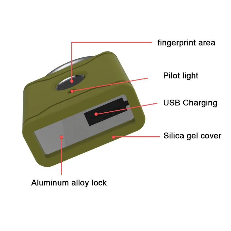 Portable Smart Fingerprint Lock Electric Biometric  Lock USB Rechargeable IP65 Waterproof TT LOCK app replaceable silicone cover