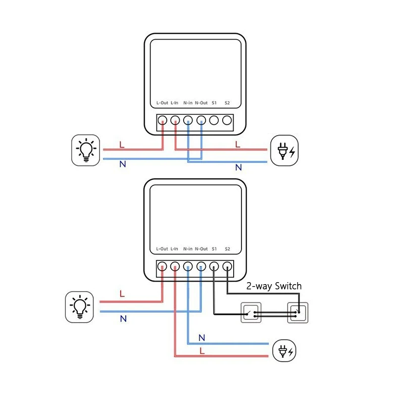 Avoir Wifi Module Smart Life 2Way Switch Relay Tuya Smart Home Control Circuit Breaker Sensor Switch Work With Alexa Google Home