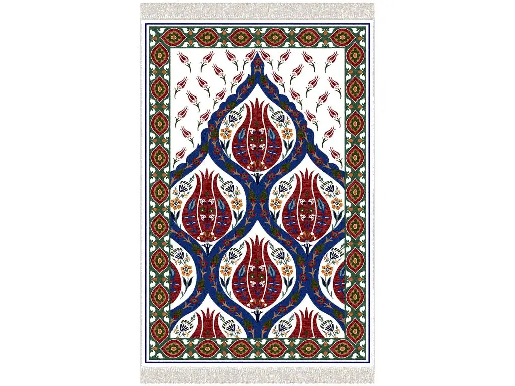 Tulip Velvet Prayer Rug Burgundy