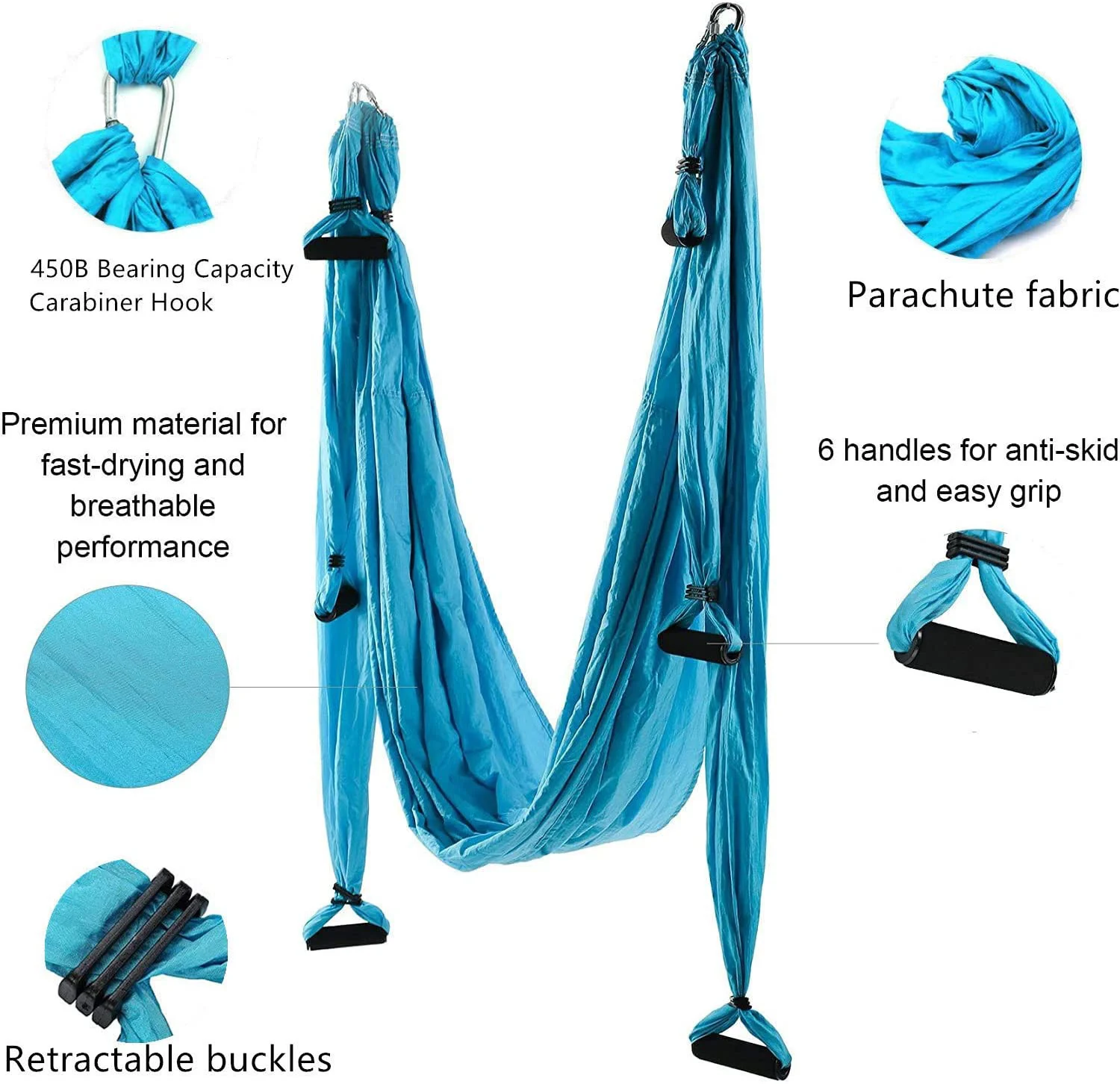 Aerial Yoga Hammock for Inelastic Gym Strength, Yoga  Inversion Anti-Gravity Aerial Traction Swing