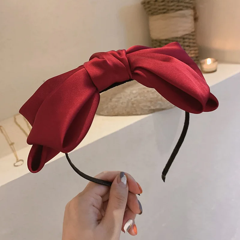 New Hair Bands For Girl Bow Bezel Headband Fashion Hair Hoop Retro Headdress Simple Solid Color Hairband Korean Hair Accessories