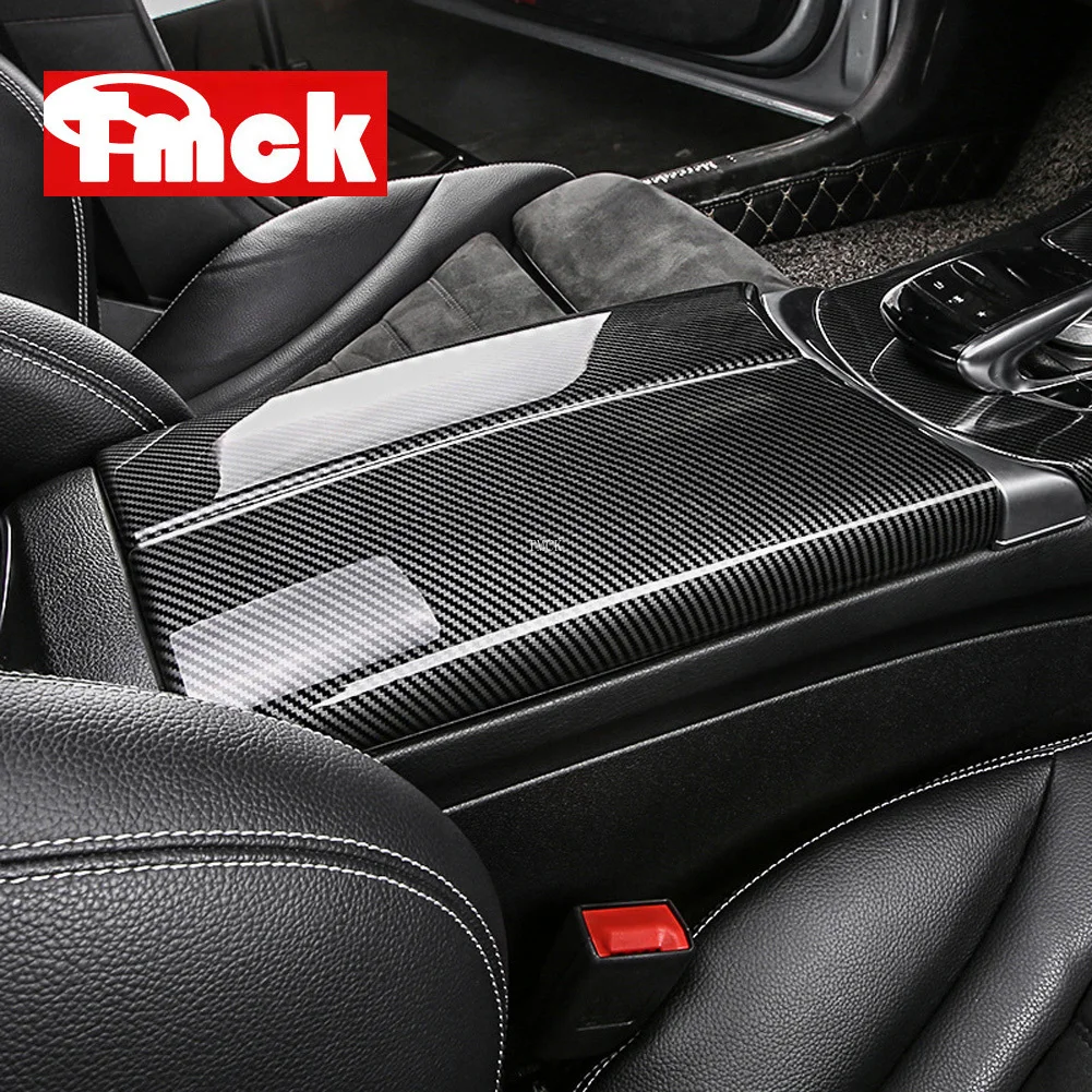 For Mercedes Benz E Class W213 C Class W205 GLC X253 Car Center Console Tidying Armrest Box Panel Trim Cover Sticker Accessories