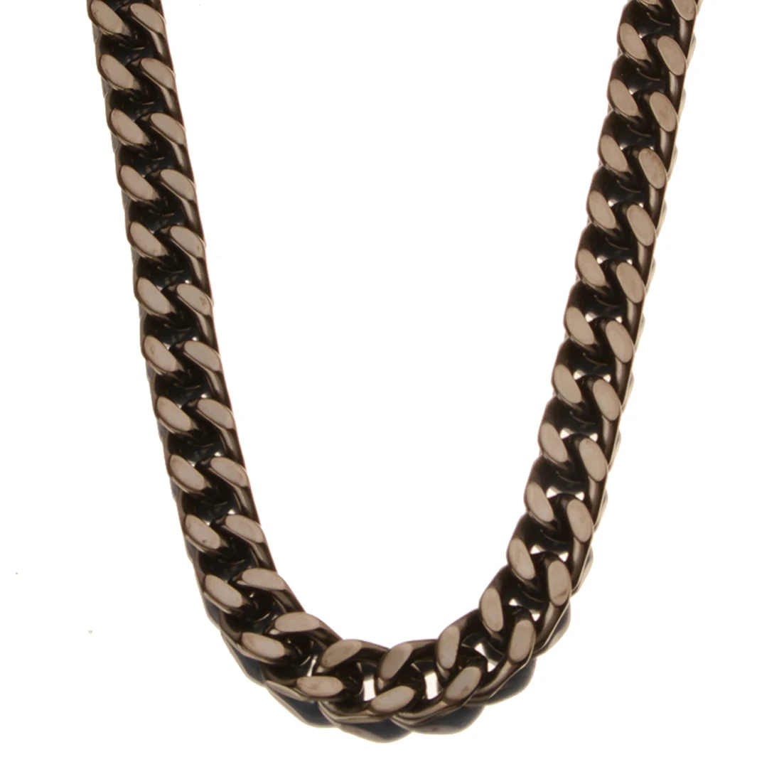 Granny Chic New Fashion 9/11/13/15mm Stainless Steel Miami Curb Cuban Chain Necklaces Mens Lock Clasp Black Punk jewelry