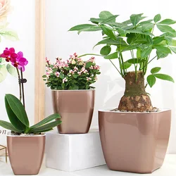 Lazy Flower Pot Automatic Water Absorption Plastic Plant Pot for Plant Home Garden Decoration Flower Basket Home Garden Decor FU