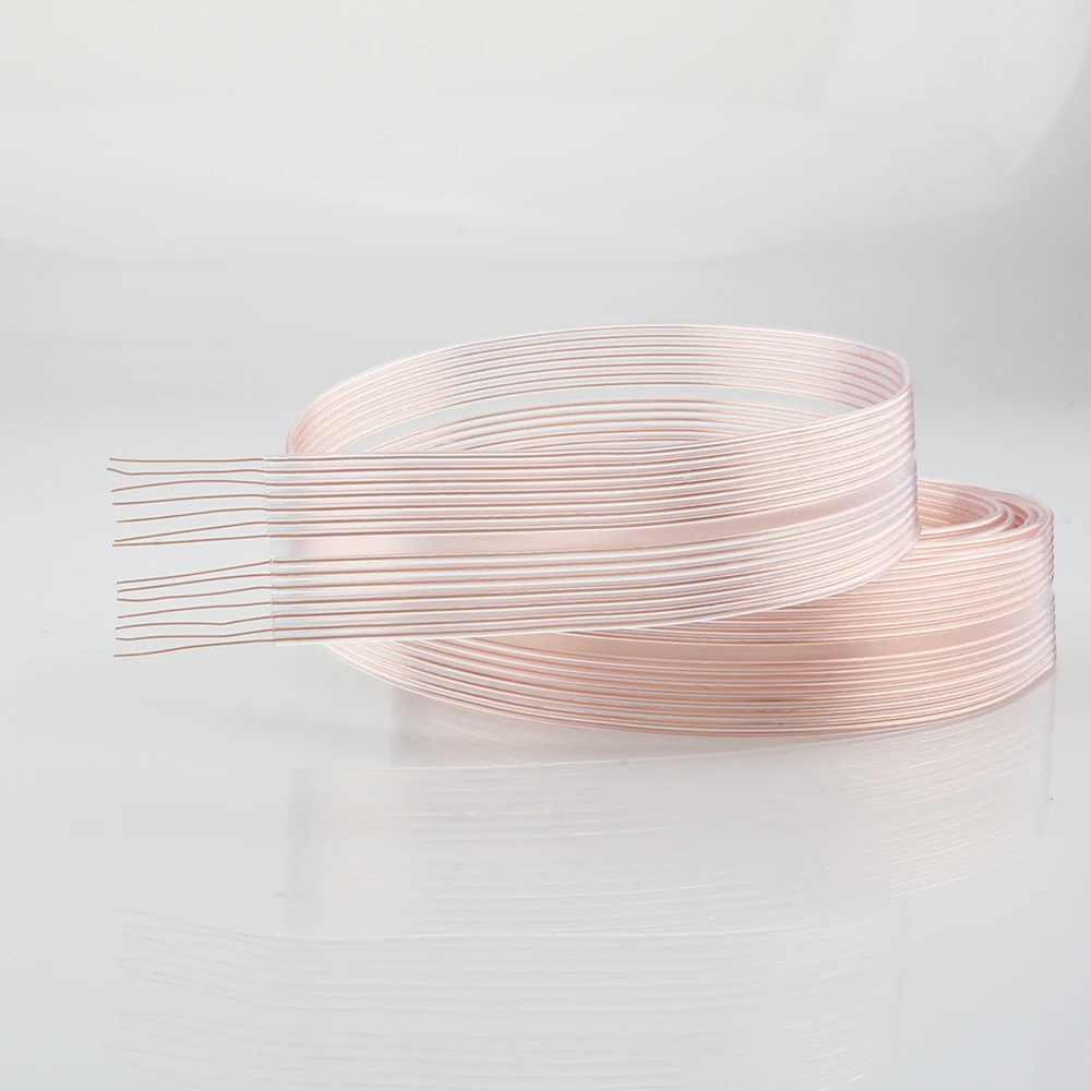 Audio Cable 14 Core OCC Copper Flat Bulk Wire Per Meter Hifi Audiophile DIY for RCA Interconnect Speaker Jumper Cable