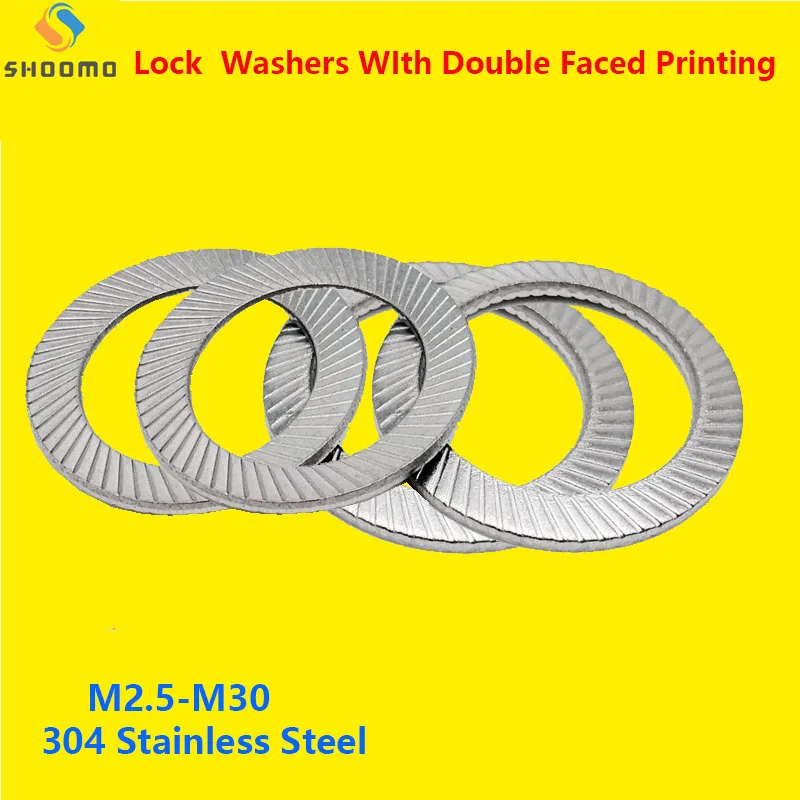 Locking Washer Printing Oblique Washers Lock Washers Lock Washers WIth Double Faced Printing 304 Stainless Steel  DIN9250