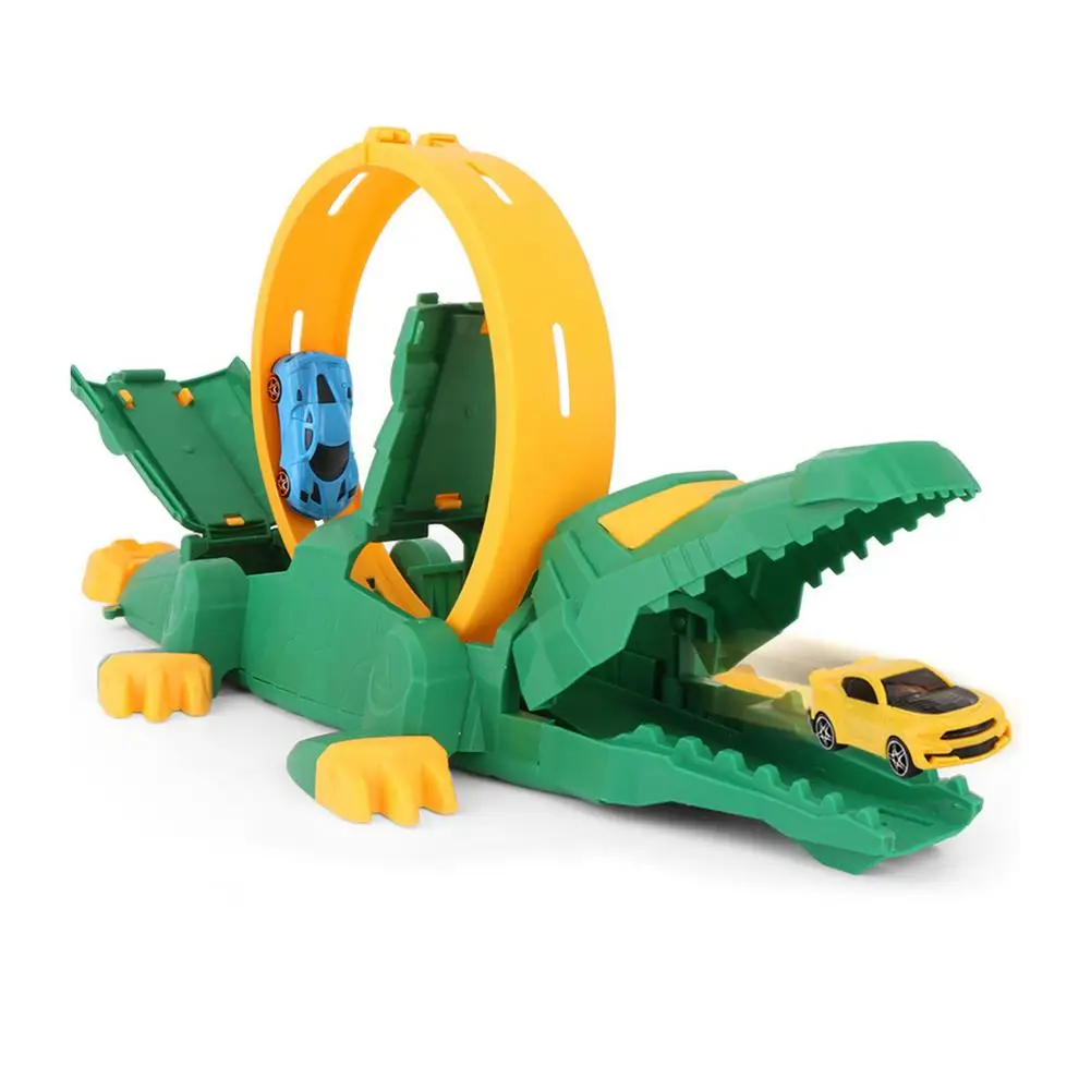 Car Track Toy Crocodile Racing Loop Race Play Toys For Children 360-degree Rotating Puzzle Track Launcher Model Christmas Gifts