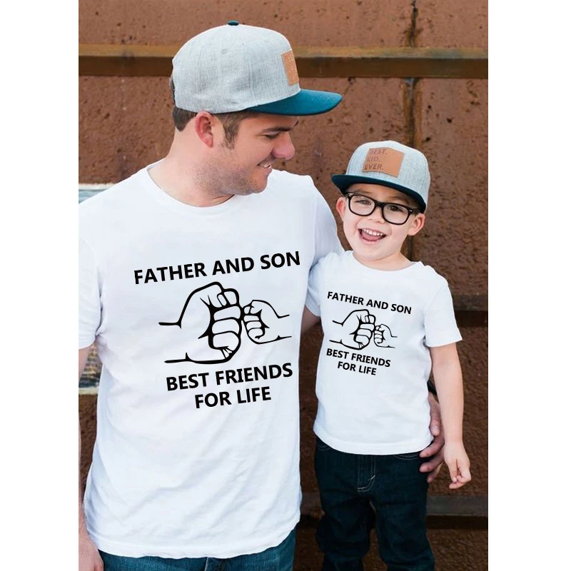 Father and son best friends for life print T-shirt Family Matching Family Look daddy Son Clothes Dad and Me Baby Tshirt Clothes