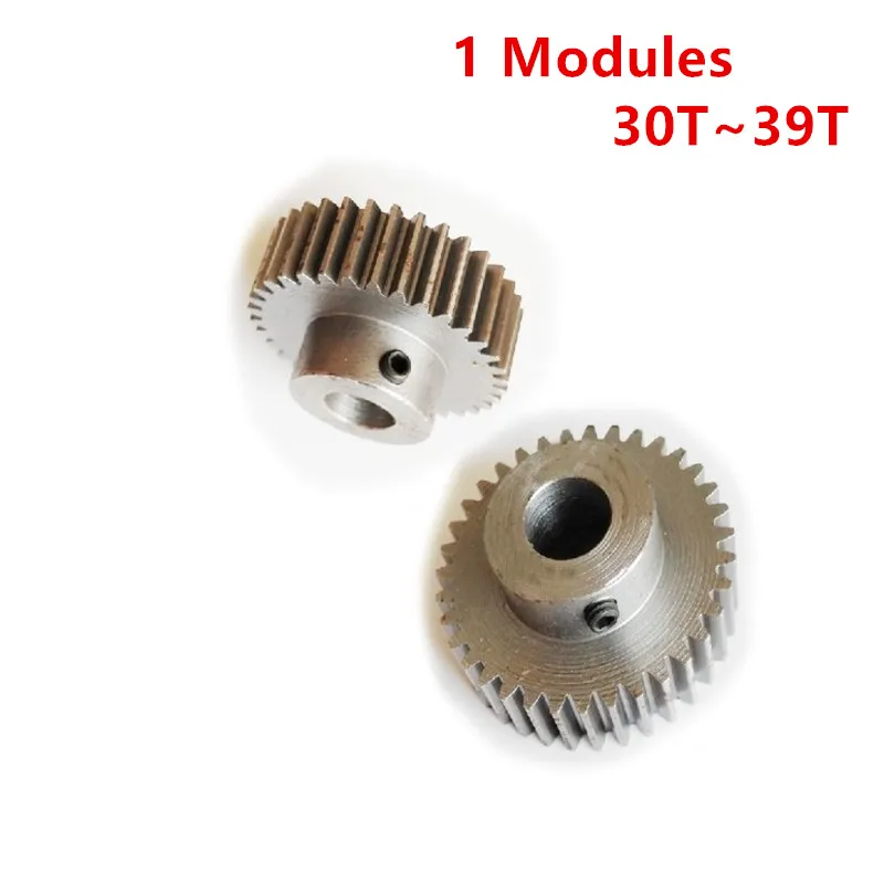 1 Modules metal gear 30T-39T Tooth Bore 5 6 6.35 7 8 10 12 14 15mm Carbon Steel Spur Gear for CNC Engraving Machining Parts