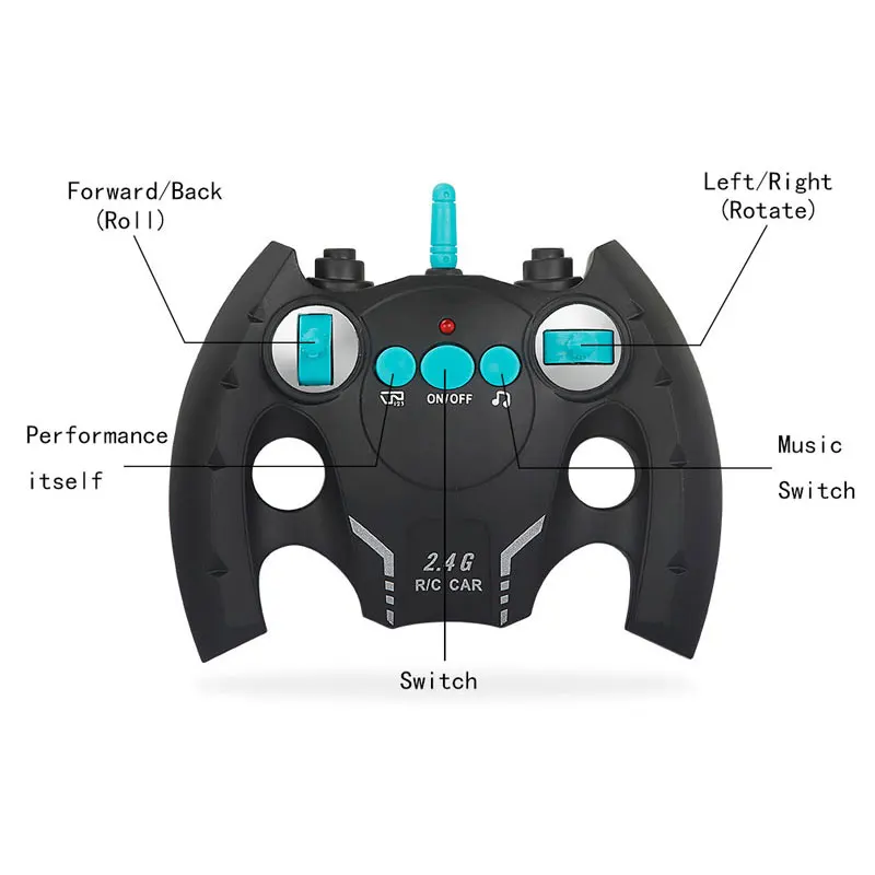 Auto RC Giocattolo Alta Velocità di Controllo Manuale Veicolo da Corsa Auto Acrobatica Telecomandata 360 °   Ruota il regalo elettronico per bambini con musica LED lampeggiante
