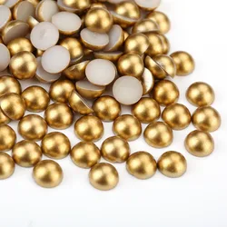 Oro/Argento a Metà Intorno Imitazione Branelli Della Perla 2-10mm Acrilico Flatback Branelli Allentati per Monili Che Fanno Fai Da Te artigianato Decorazione