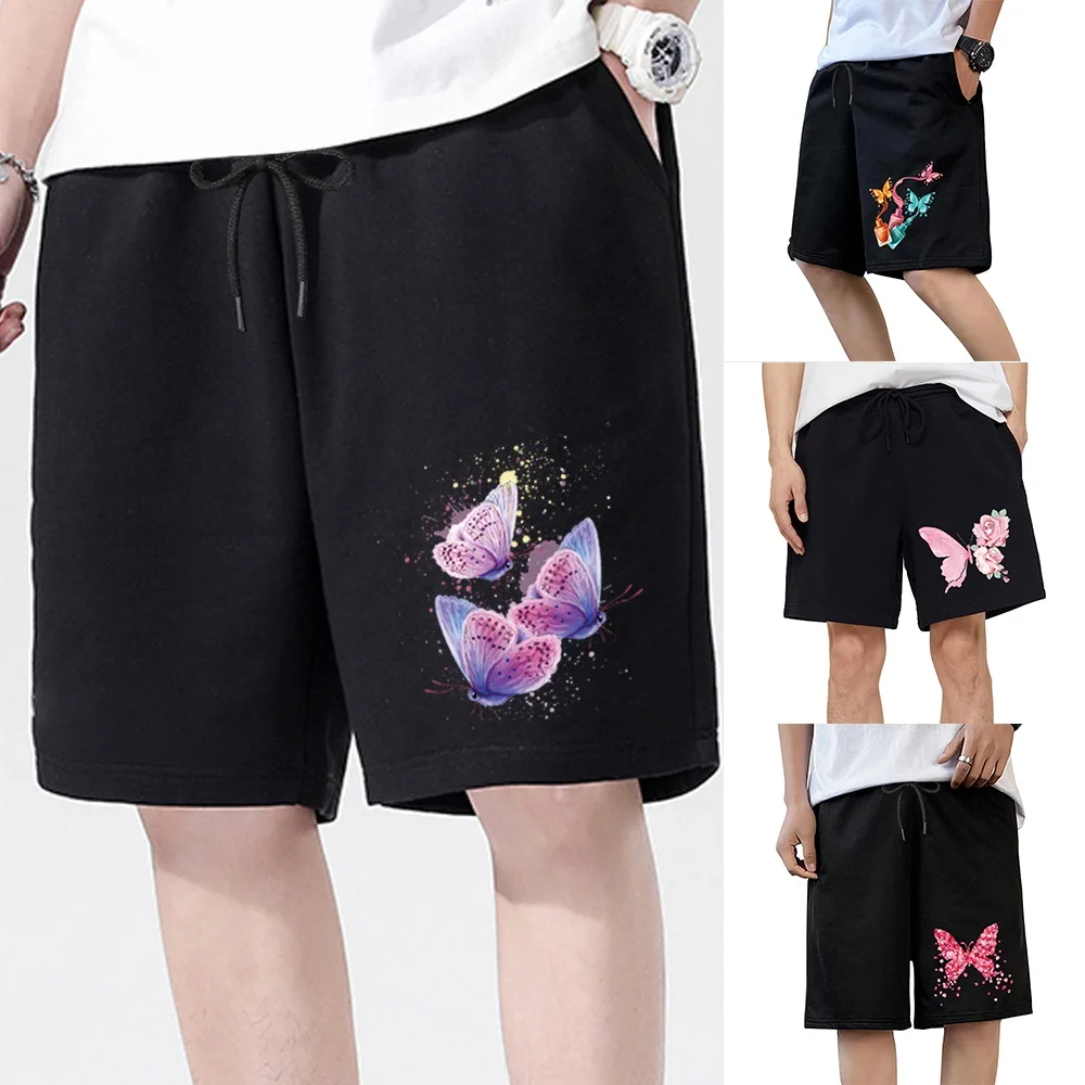 2022 New Men Shorts Summer Fashion Casual Loose Boardshorts Comfortable Fitness Men Butterfly Printed Breathable Shorts Clothing